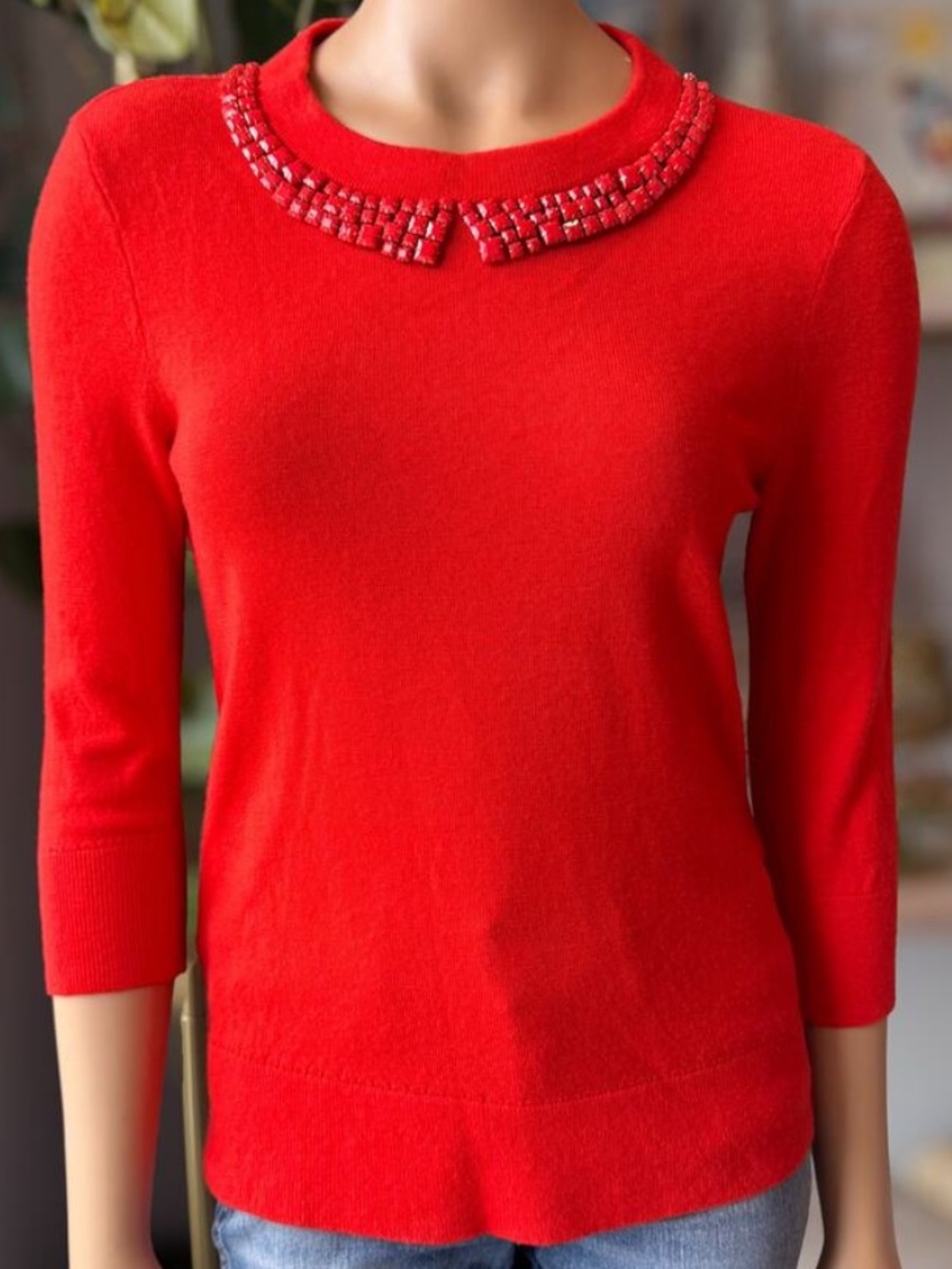 Kate Spade Avaline Red Wool Cashmere Sweater Size S